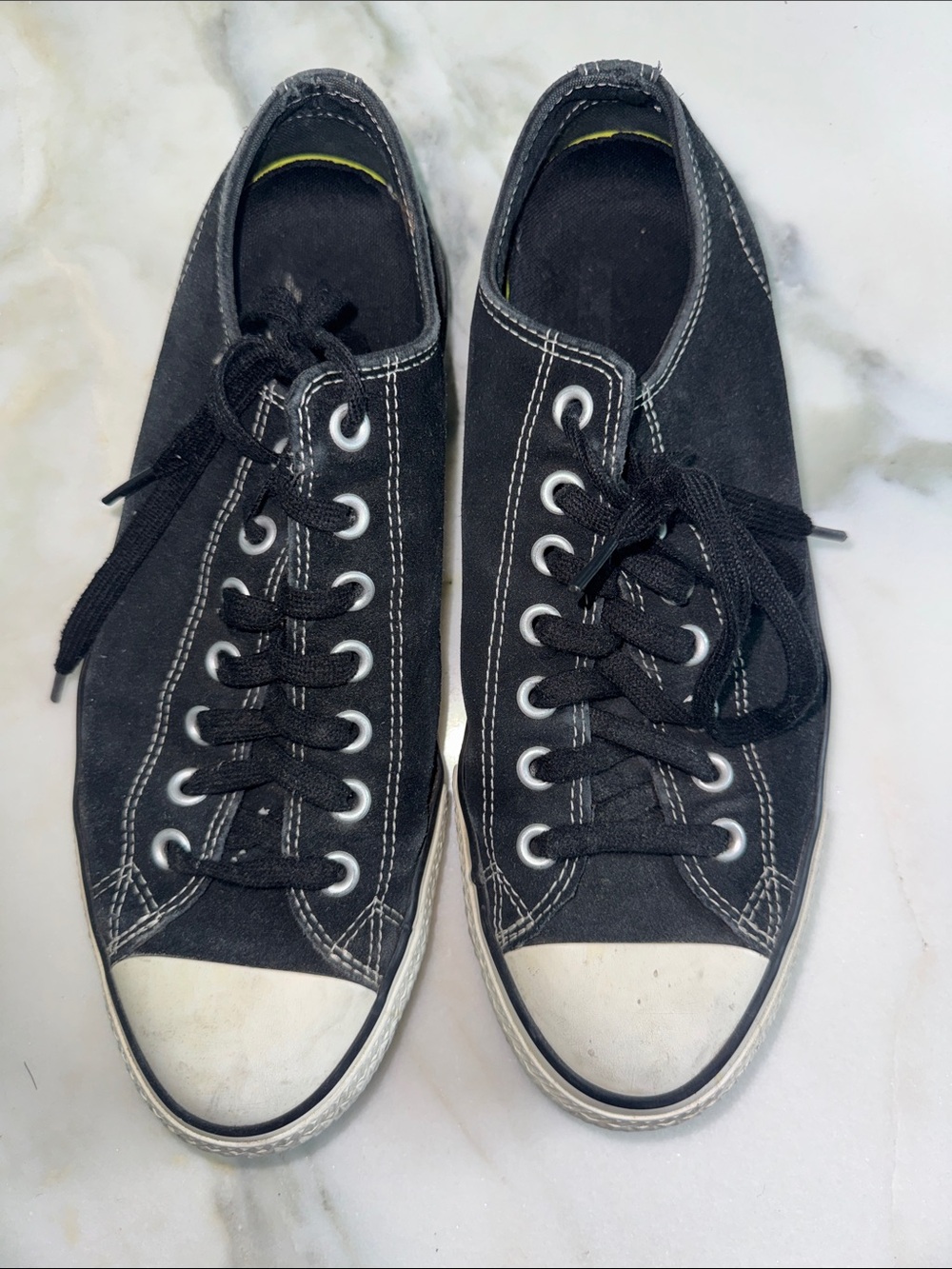 Converse Black Canvas Low-Top Sneakers with White Toe Caps